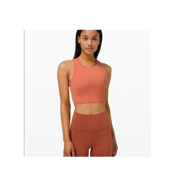 Lululemon women's 6‎ clay fold forward sports bra light support crop bra top - Picture 1 of 8